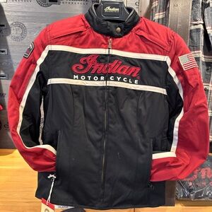 Indian Motorcycle Women's Red and Black Motorcycle Jacket